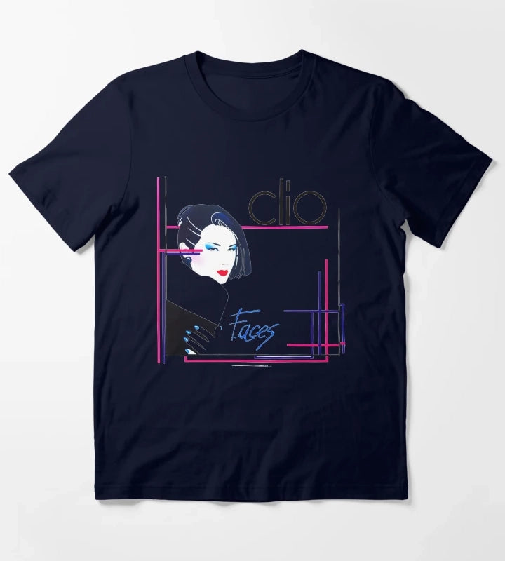 Clio faces 80s italo disco underground T-Shirt Navy