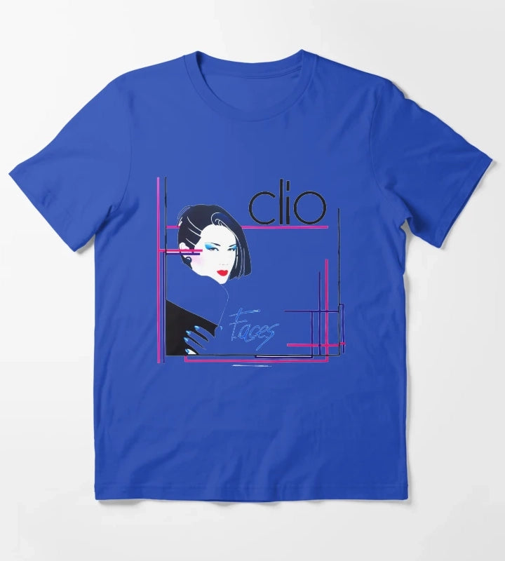 Clio faces 80s italo disco underground T-Shirt Blue