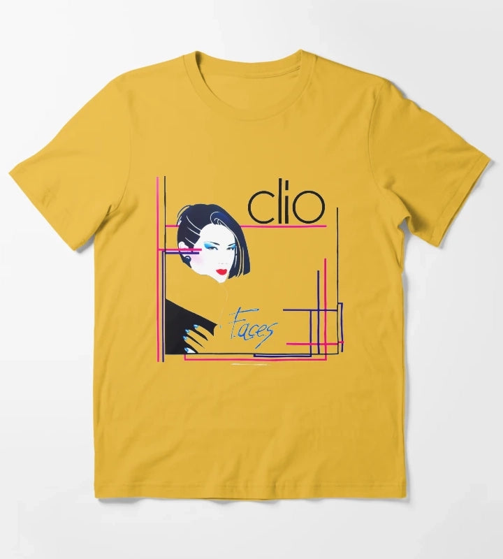 Clio faces 80s italo disco underground T-Shirt Yellow