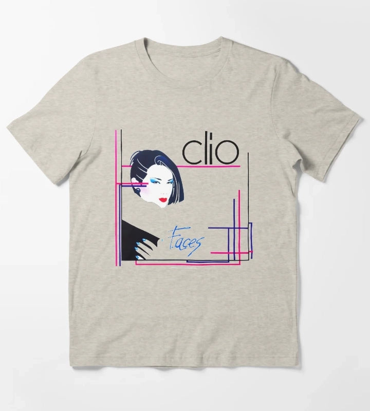 Clio faces 80s italo disco underground T-Shirt Cream