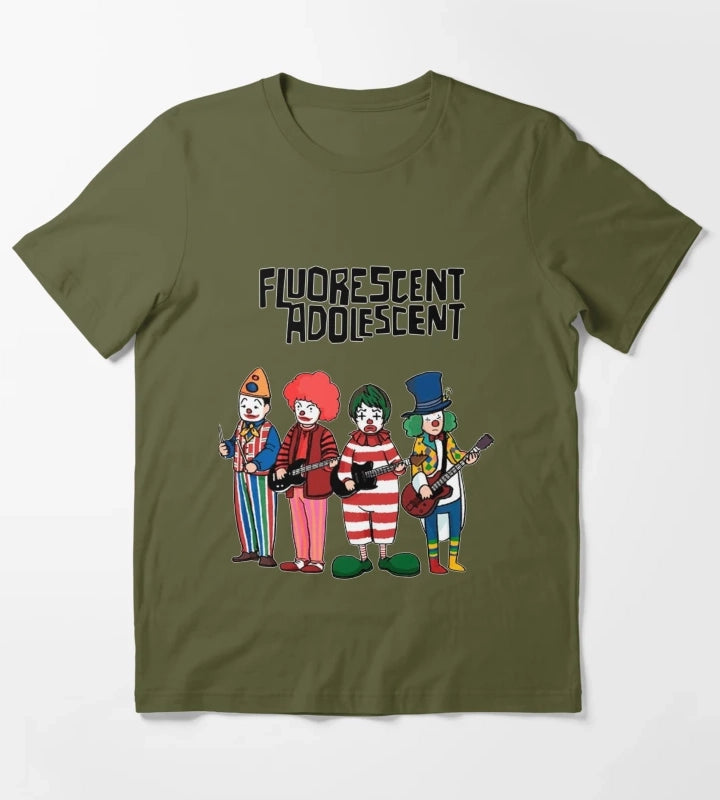 Clowns Fluorescent Adolescent Arctic Monkeys Essential T-Shirt Olive Green