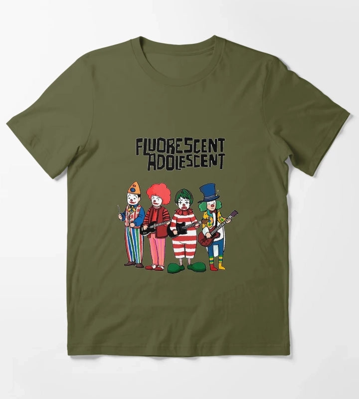 Clowns Fluorescent Adolescent Arctic Monkeys Monkey T-Shirt Olive Green