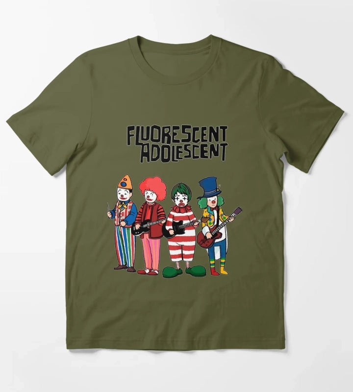 Clowns Fluorescent T-Shirt Olive Green