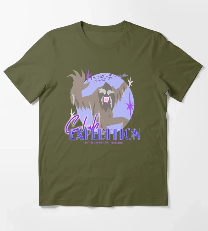 Club Expedition Disco Yeti T-Shirt Olive Green