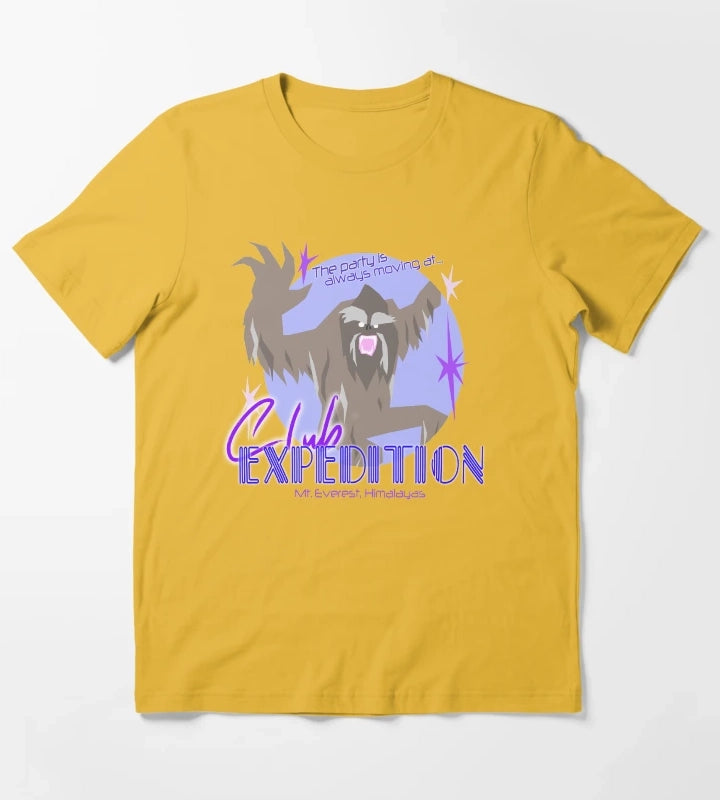 Club Expedition Disco Yeti T-Shirt Yellow