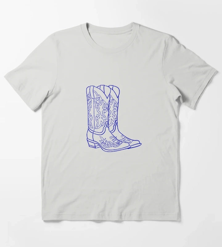 Coastal Cowgirl Boots T-Shirt Light Grey
