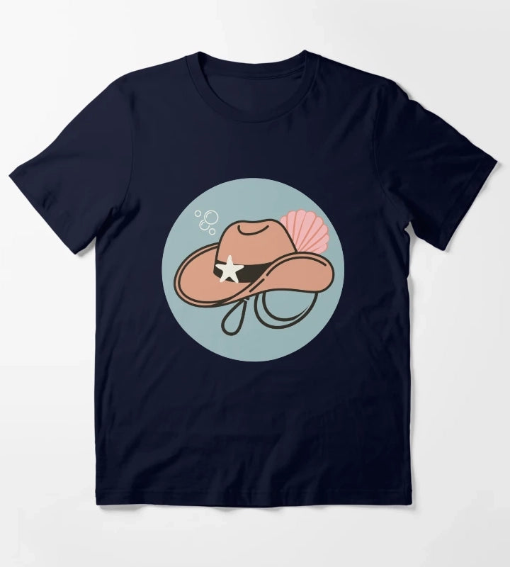 Coastal Cowgirl Hat T-Shirt Navy
