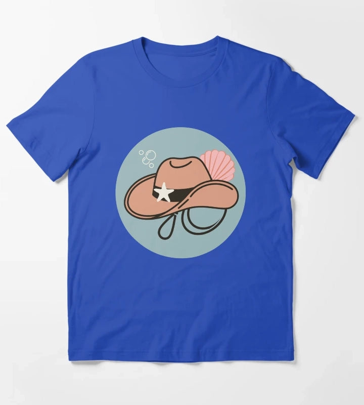 Coastal Cowgirl Hat T-Shirt Blue