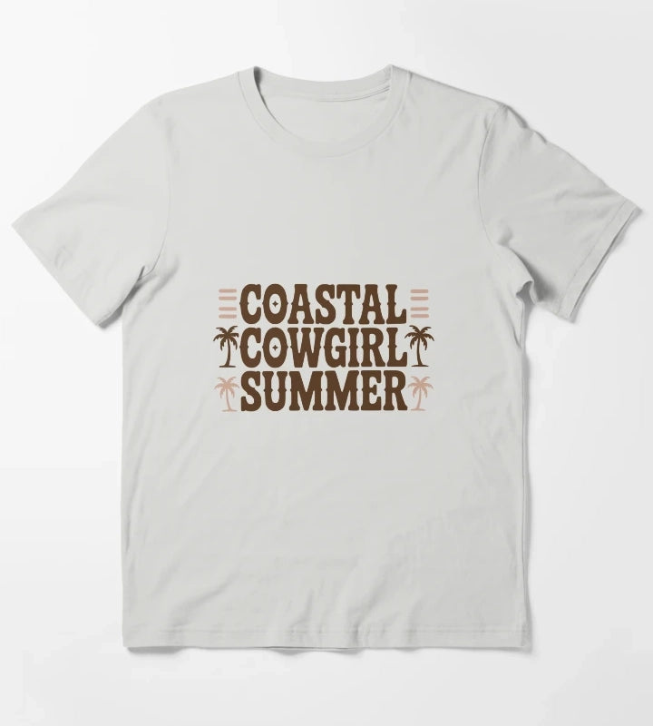 Coastal Cowgirl Summer T-Shirt Light Grey