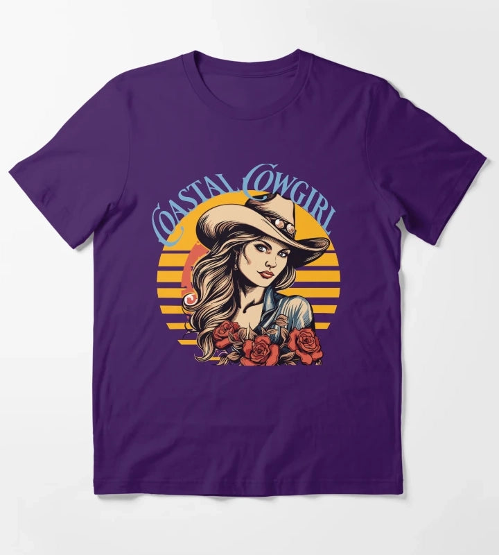 Coastal Cowgirl Vibes Beach Babe Cowgirls gift T-Shirt Purple