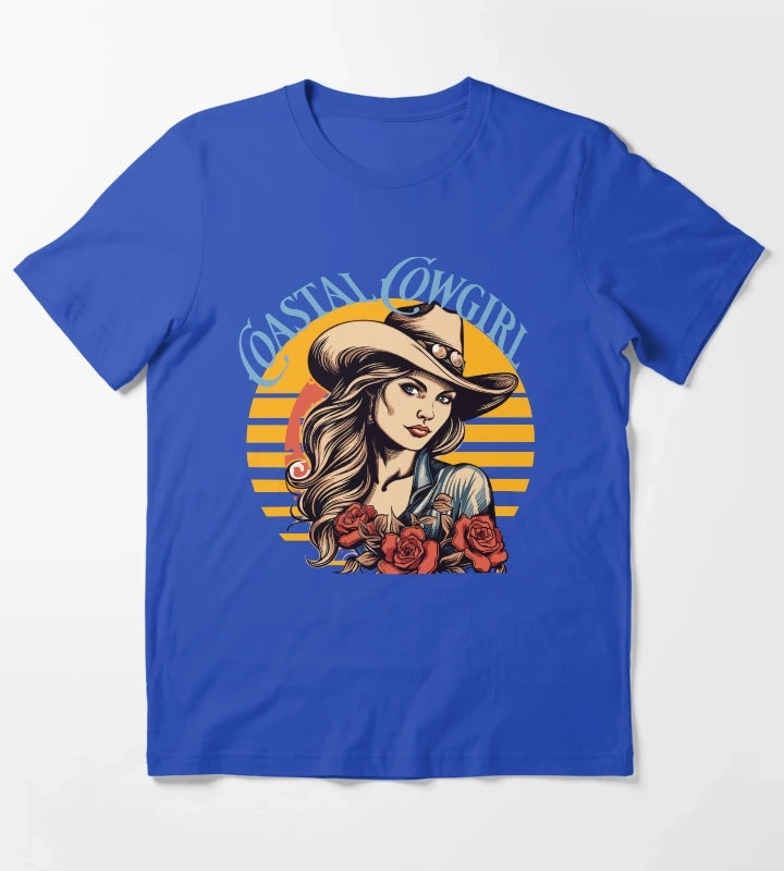 Coastal Cowgirl Vibes Beach Babe Cowgirls gift T-Shirt Blue