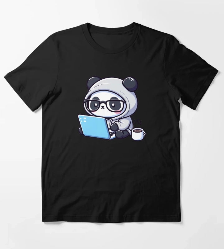 Coder Panda Coffee and Code T-Shirt