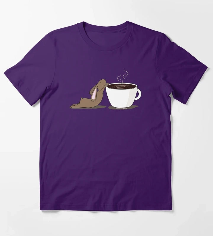 Coffee Addict Bunneh T-Shirt Purple