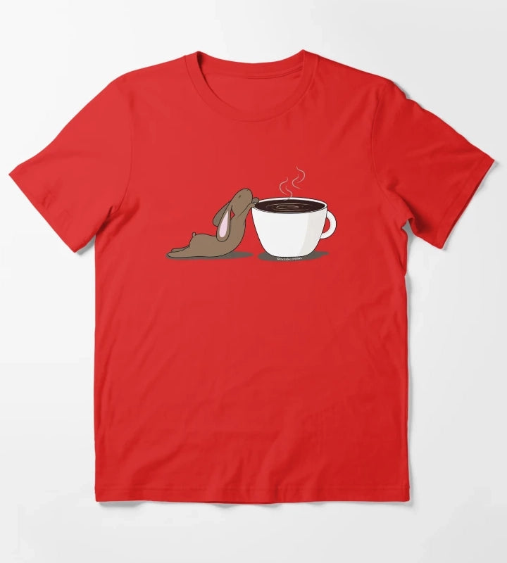 Coffee Addict Bunneh T-Shirt Red