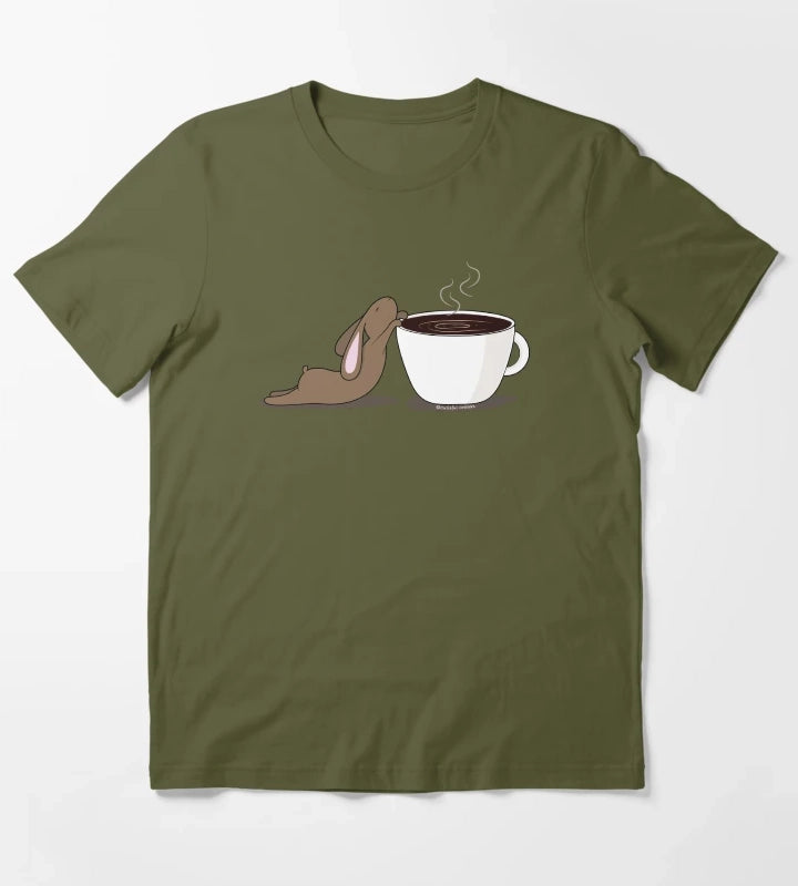 Coffee Addict Bunneh T-Shirt Olive Green