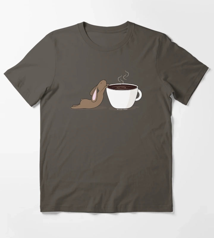 Coffee Addict Bunneh T-Shirt Dark Grey