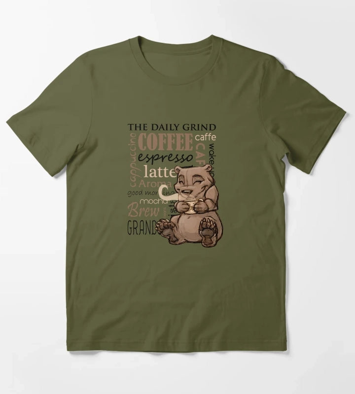 Coffee Bear T-Shirt Olive Green