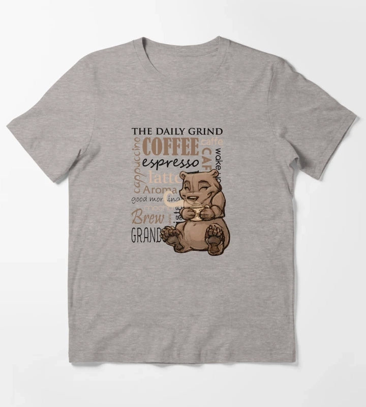 Coffee Bear T-Shirt Heather Grey