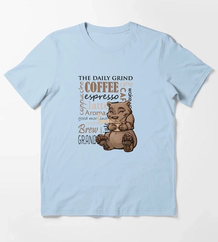 Coffee Bear T-Shirt Sky Blue