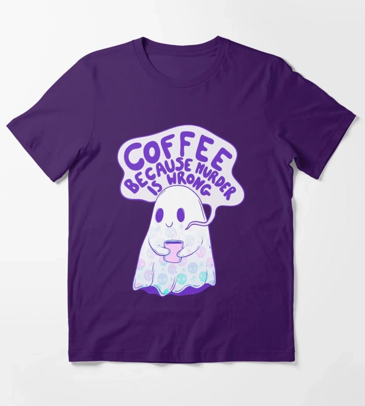 Coffee Because Murder is Wrong T-Shirt Purple