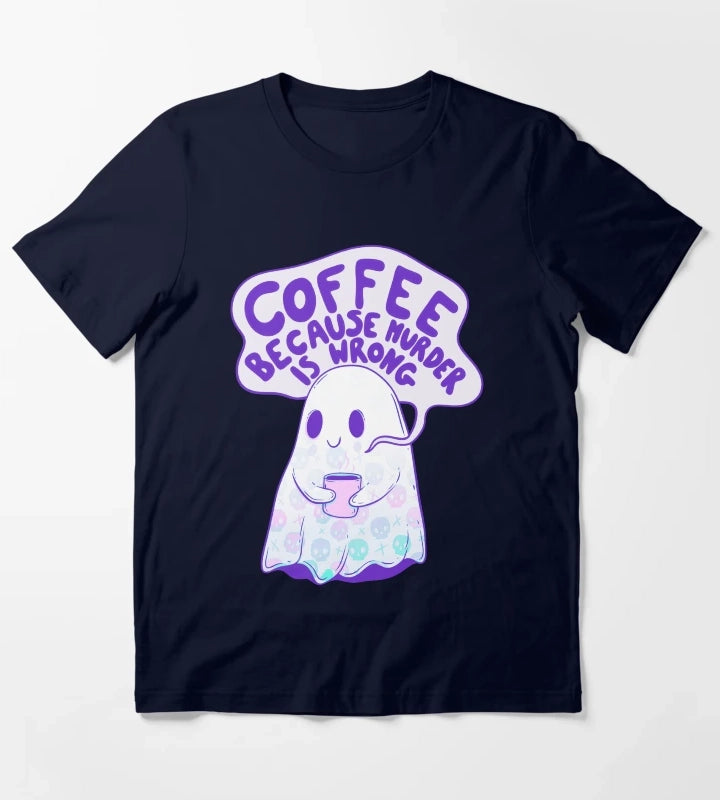 Coffee Because Murder is Wrong T-Shirt Navy