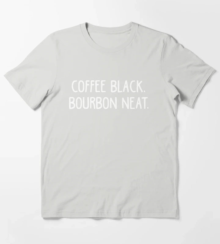 Coffee Black Bourbon Neat Coffee Lover T-Shirt Light Grey