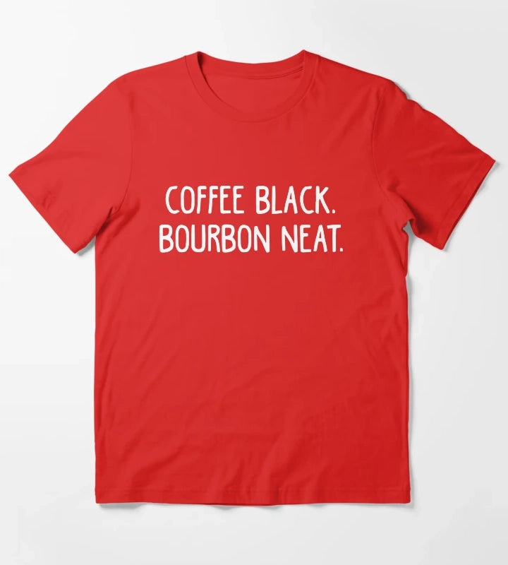 Coffee Black Bourbon Neat Coffee Lover T-Shirt Red