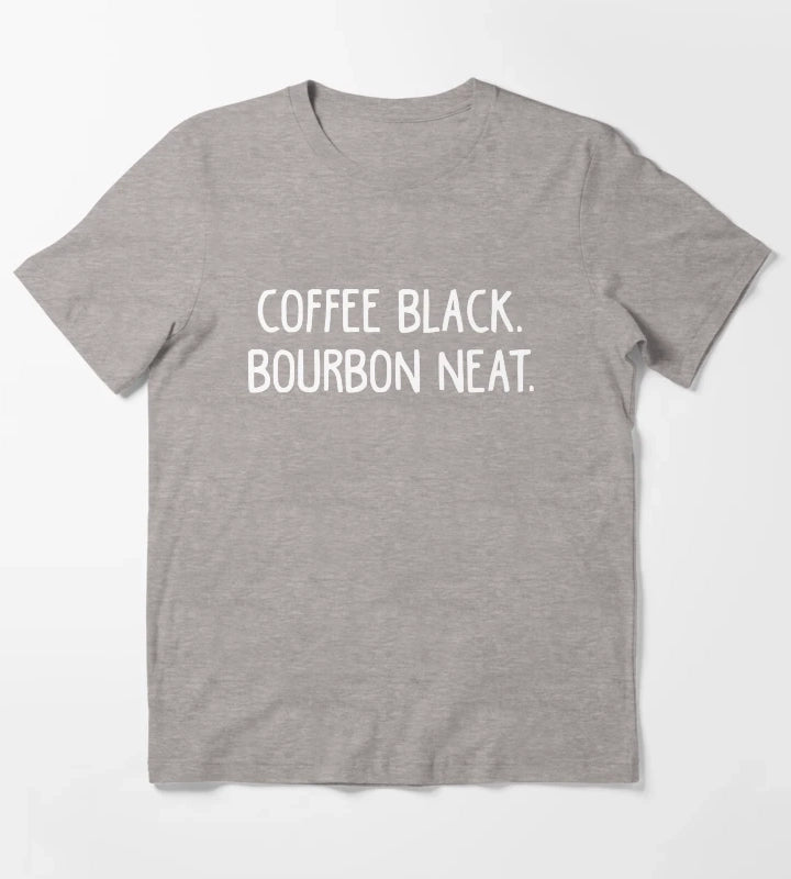 Coffee Black Bourbon Neat Coffee Lover T-Shirt Heather Grey