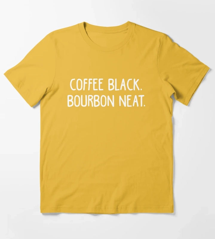 Coffee Black Bourbon Neat Coffee Lover T-Shirt Yellow