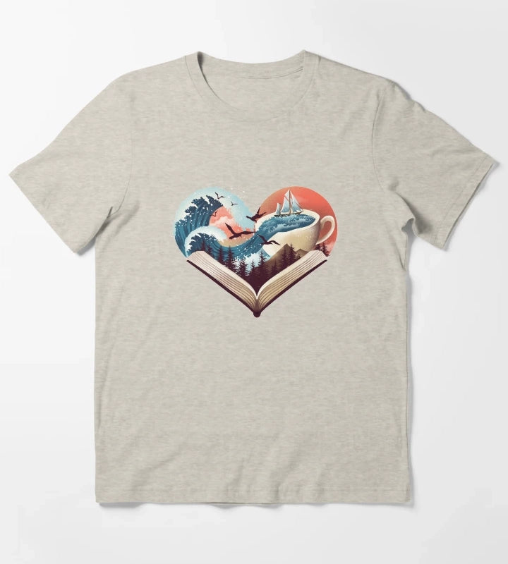 Coffee Book and Adventure T-Shirt Cream