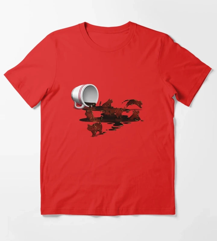 Coffee Cat T-Shirt Red