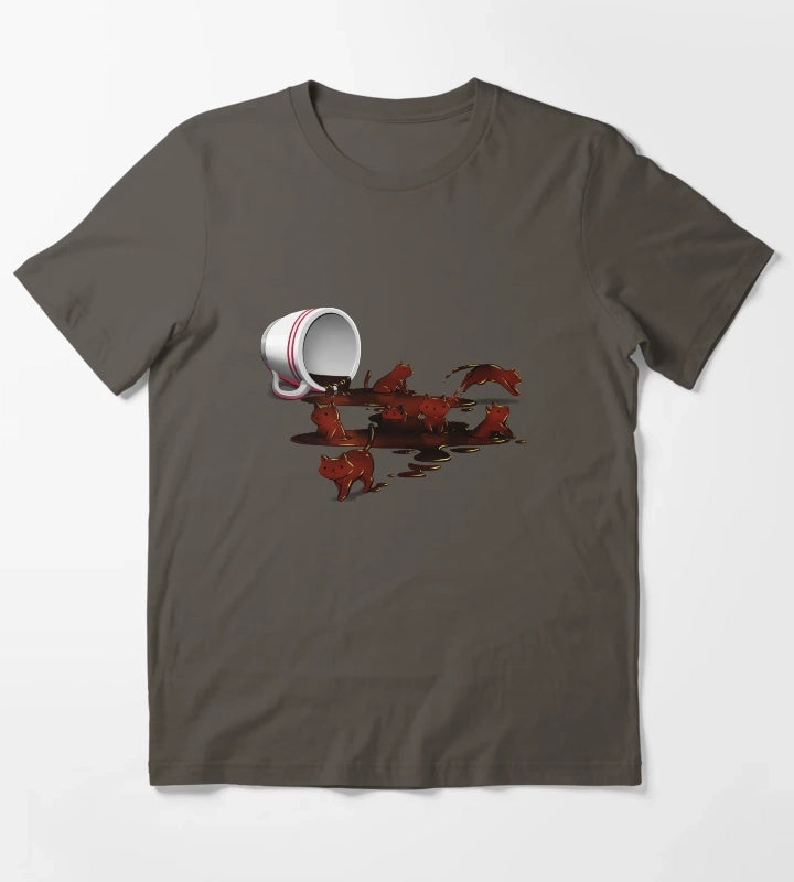 Coffee Cat T-Shirt Dark Grey