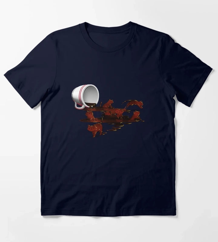 Coffee Cat T-Shirt Navy