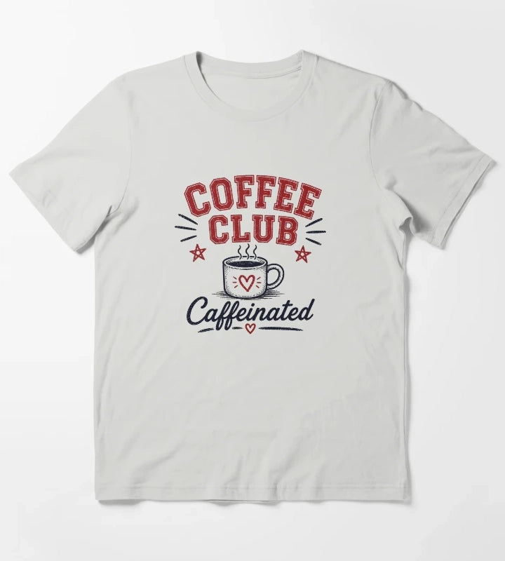 Coffee Club Caffeinated T-Shirt Light Grey