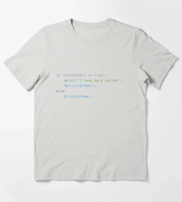 Coffee Empty Python If Statement T-Shirt Light Grey