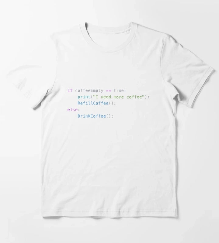 Coffee Empty Python If Statement T-Shirt White
