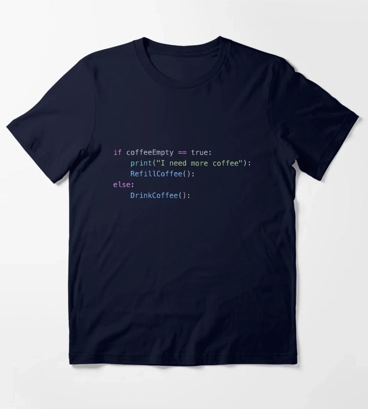 Coffee Empty Python If Statement T-Shirt Navy