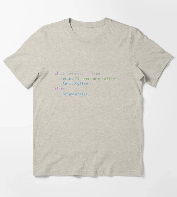 Coffee Empty Python If Statement T-Shirt Cream