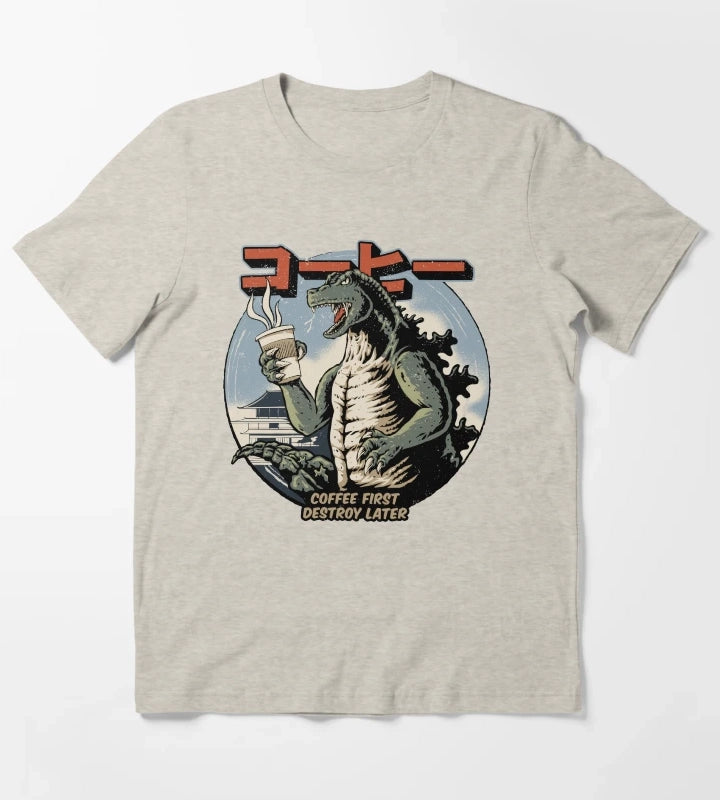 Coffee First Destroy Later T-Shirt Cream