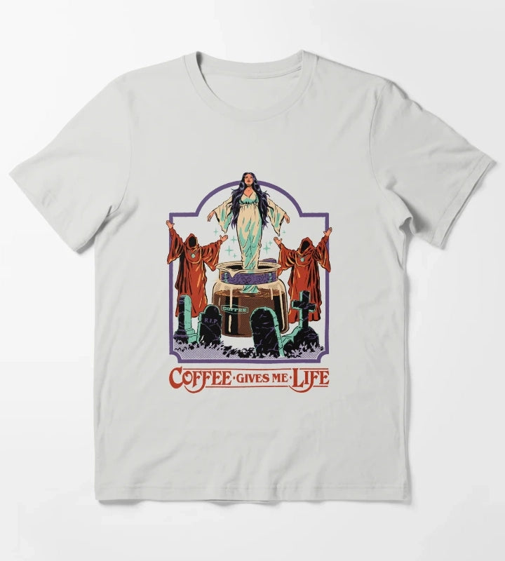 Coffee Gives Me Life T-Shirt Light Grey
