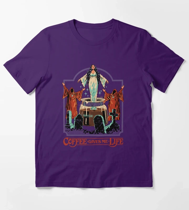 Coffee Gives Me Life T-Shirt Purple