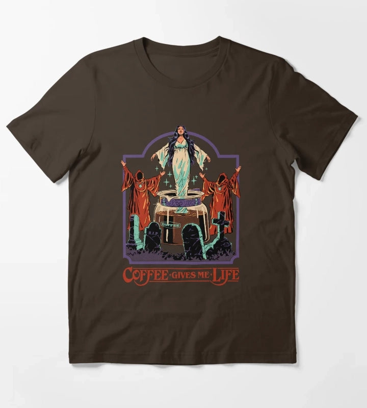Coffee Gives Me Life T-Shirt Brown