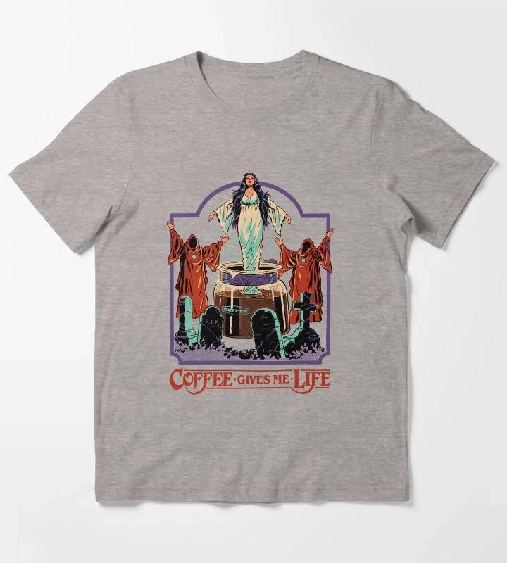 Coffee Gives Me Life T-Shirt Heather Grey