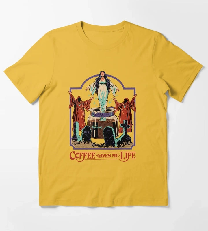 Coffee Gives Me Life T-Shirt Yellow