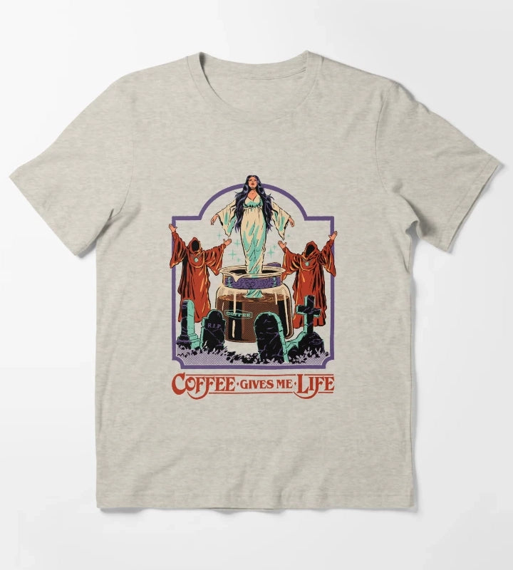Coffee Gives Me Life T-Shirt Cream