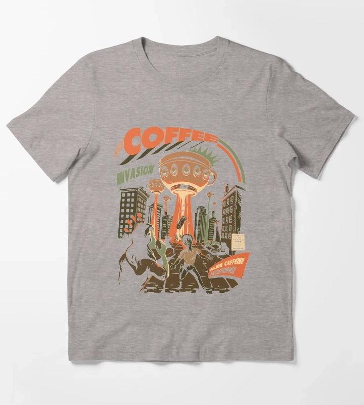 Coffee Invasion T-Shirt Heather Grey