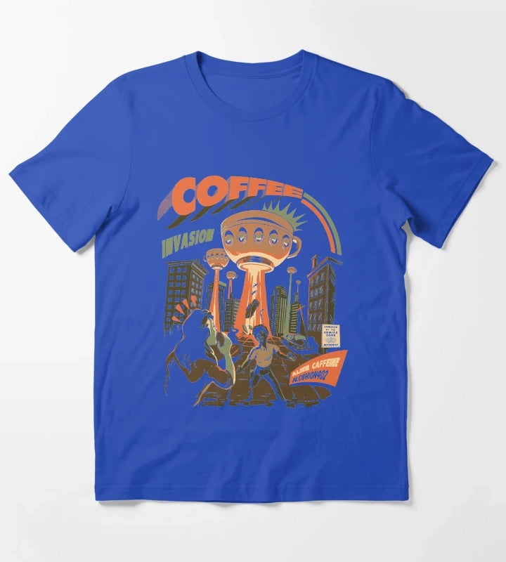 Coffee Invasion T-Shirt Blue