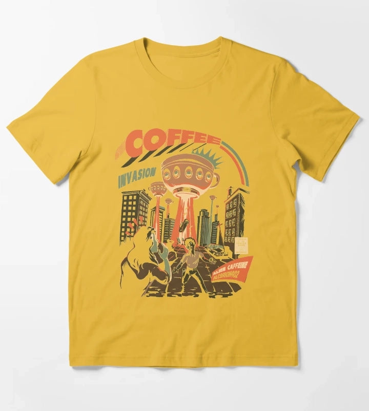 Coffee Invasion T-Shirt Yellow