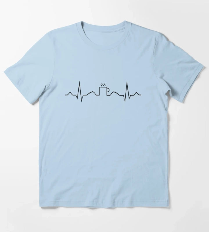 Coffee Lifeline T-Shirt Sky Blue