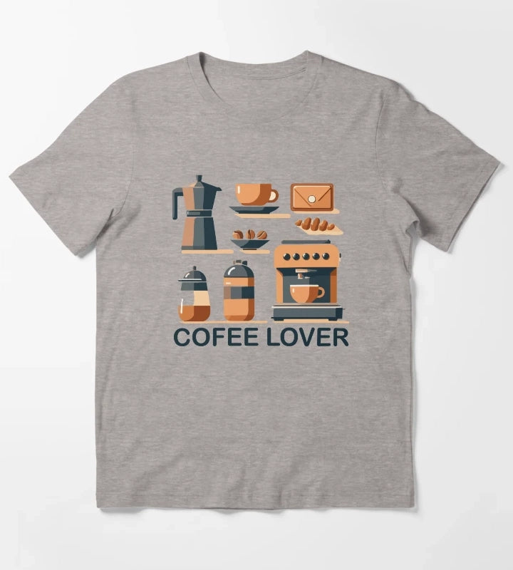Coffee Lover T-Shirt Heather Grey